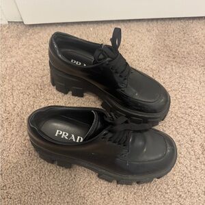 Prada Chunky Black Platform Shoes